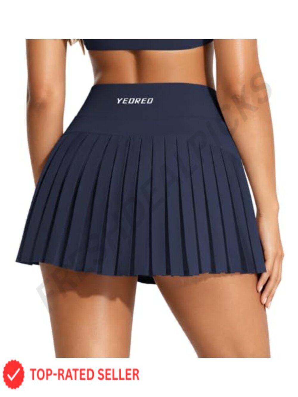 Pleated Tennis Skirt Built in Shorts Pockets High Waist Skort A-Line